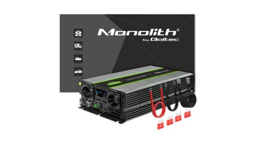 Qoltec Przetwornica napięcia Monolith 3000W 6000W 24V na 230V Czysty Sinus LCD