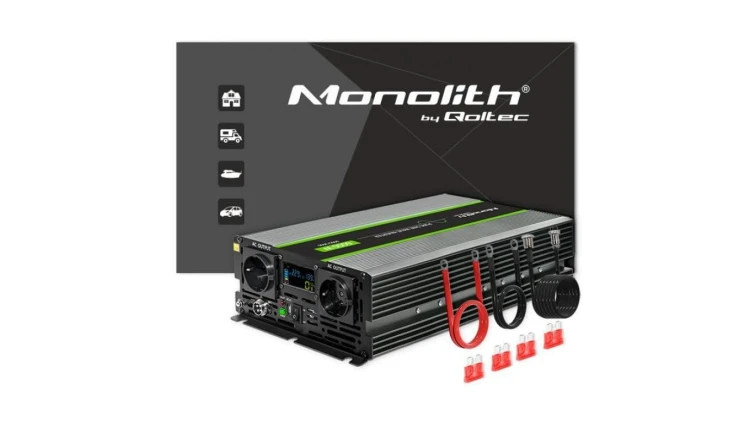 Qoltec Przetwornica napięcia Monolith 3000W 6000W 24V na 230V Czysty Sinus LCD