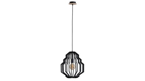 Lampa wisząca nowoczesna drewno 1xE27 RUFO BLACK
