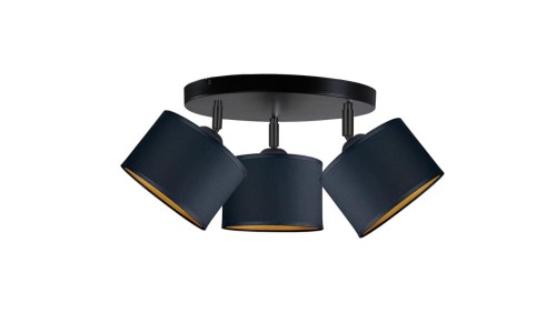 Spot nowoczesny abażur 3x E27 FLOW BLACK