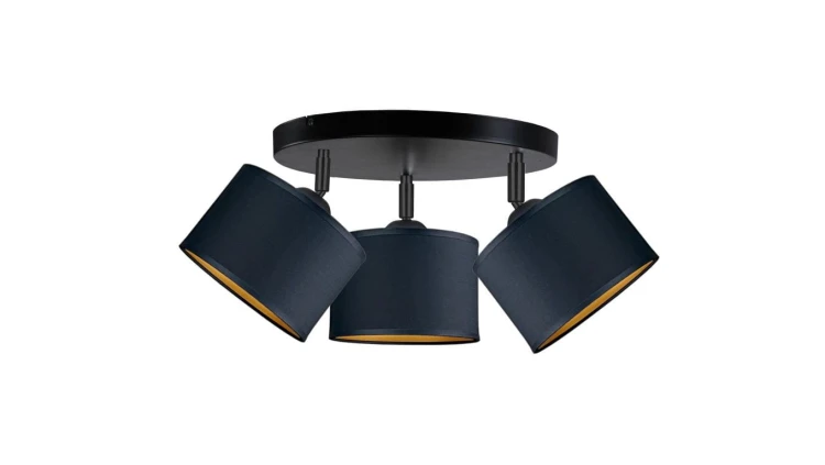 Spot nowoczesny abażur 3x E27 FLOW BLACK