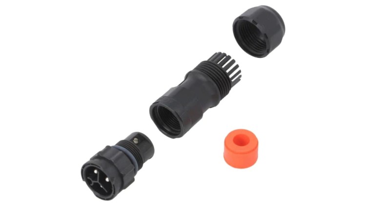 CC-03BMMB-QL8SPP Złącze okrągłe wtyk na przewód 3PIN męski ze stykami X-Lok