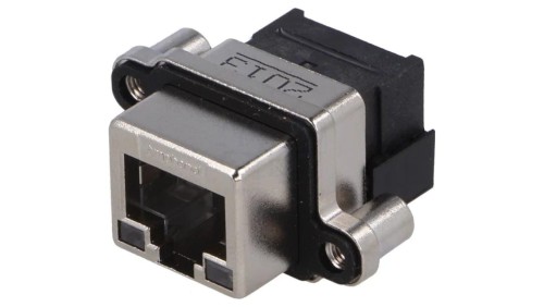 MRJ-5380-M1 Gniazdo RJ45 na panel THT kątowe 90 UL94V-0 IP67 M3