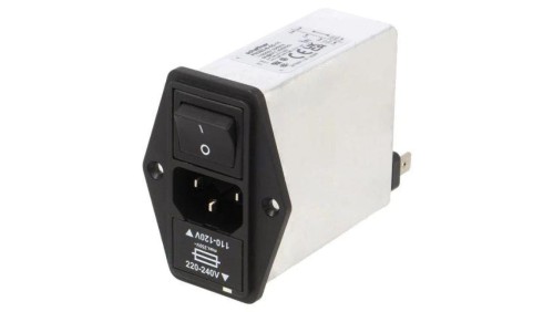 Złącze zasilające AC męskie 6A 250VAC C14 (E) 450uH FN393-6-05-11