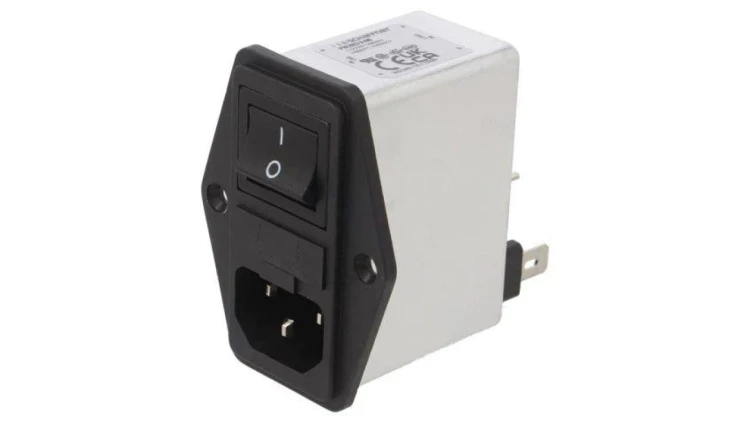 Złącze zasilające AC męskie 2A 250VAC C14 (E) 2mH FN283-2-06