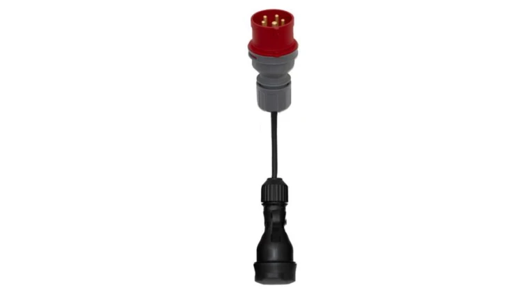 Reduktor - wtyczka siłowa 16/5 + OW 3x1,5mm2 0,25m + gniazdo gumowe