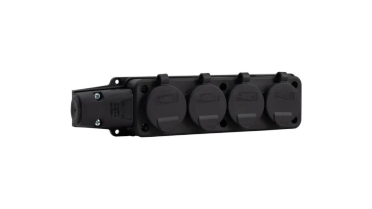 Listwa gumowa 4x230V 16A IP54 czarna