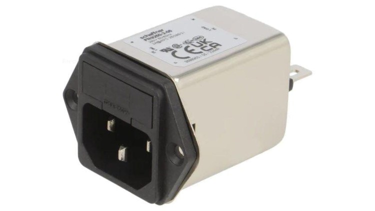 Złącze zasilające AC męskie 2A 250VAC C14 (E) 2,7mH FN9260B-2-06