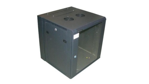 Szafa 19cali wisząca KERN 12U 600x600 RAL9004 szkło