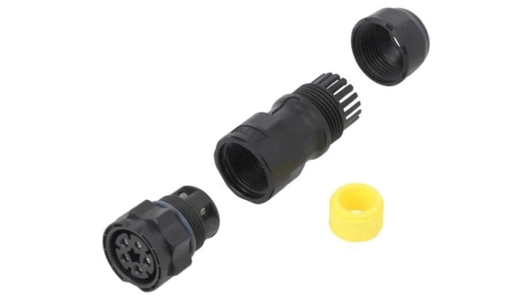 DC-05BMFB-QL8MPP Złącze okrągłe wtyk na przewód 5PIN żeński ze stykami IP68