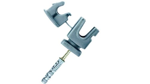 Uchwyt plastikowy do drutu fi 8 z kołkiem rozporowym KM64.10