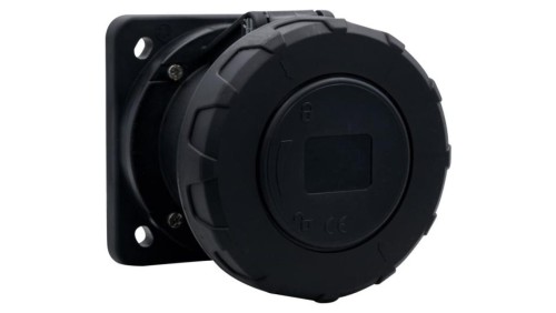 Gniazdo siłowe tablicowe proste 63A 5p 380V-415V /FE/ IP67 czarne