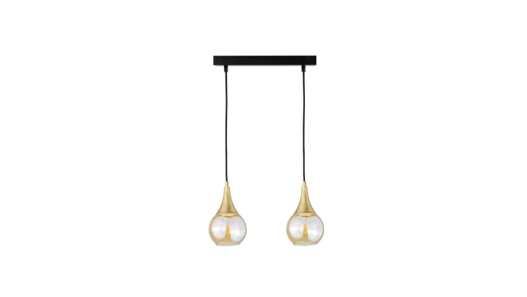 Lampa wisząca nowoczesna 2xE27 LACRIMA HONEY/GOLD