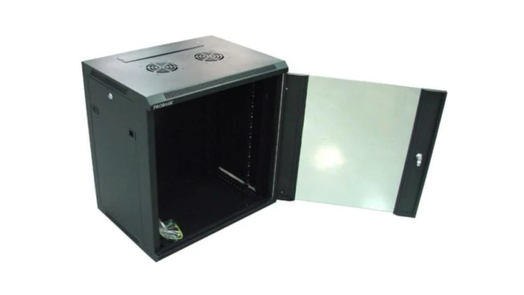 Szafa 19cali wisząca ZETA 12U 600x450 RAL9004 szkło d