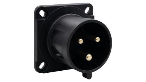 Wtyk przemysłowy tablicowy odbiornikowy 32A 3p 200V-250V /FE/ IP44 czarny