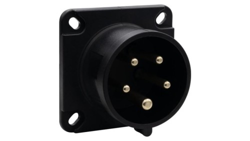 Wtyk siłowy tablicowy odbiornikowy 16A 5p 380V-415V /FE/ IP44 czarny