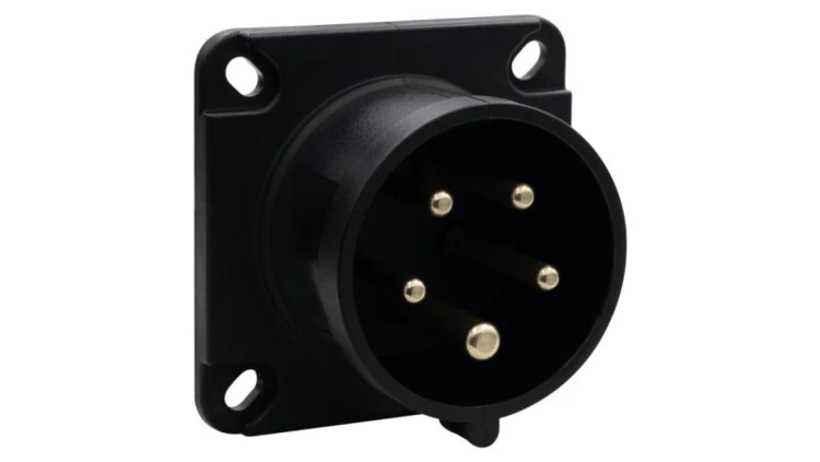 Wtyk siłowy tablicowy odbiornikowy 16A 5p 380V-415V /FE/ IP44 czarny