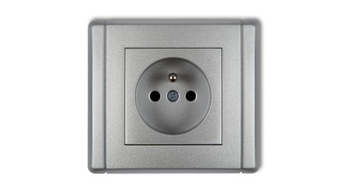 FLEXI Gniazdo pojedyncze z/u 2P+Z srebrny metalik 7FGP-1zp