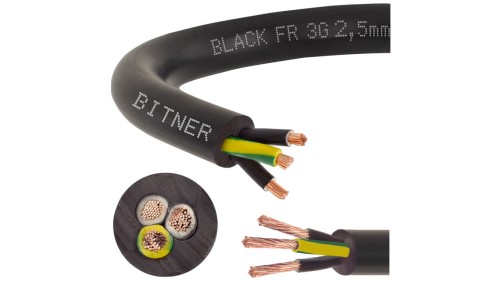 Przewód sterowniczy prądowy BiT 500 Black FR 300/500V 3x2,5 linka do ziemi Bitner /300m/