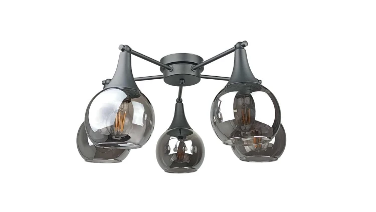 Lampa sufitowa 5xE27 STAR SMOKY BLACK