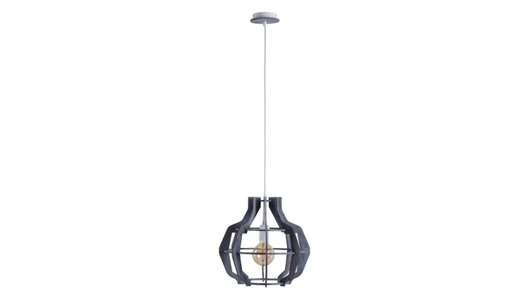Lampa wisząca nowoczesna drewno 1xE27 BENTO GREY