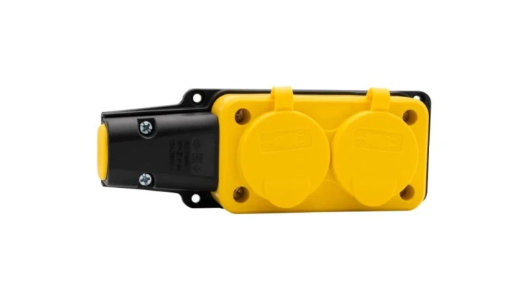 Listwa gumowa 2x230V 16A IP54 żółta