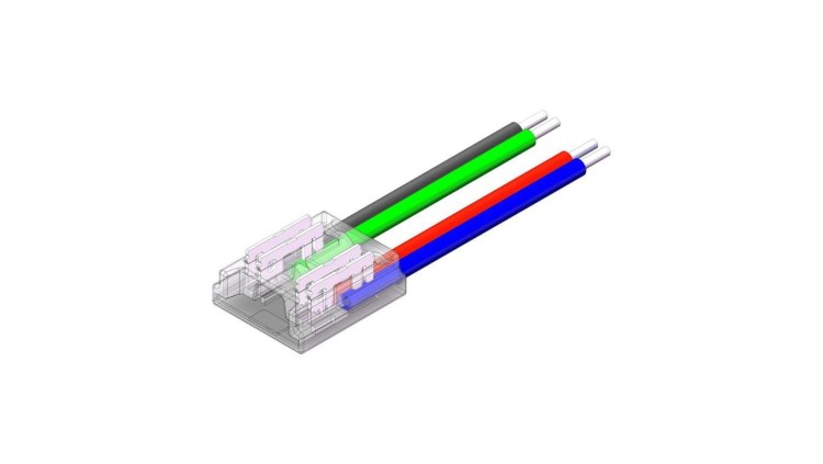 Złącze do taśmy LED - MC - MONO 10mm - COB/SMD - jednostronne z przewodem - ED00033892