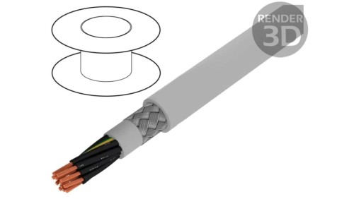 471215CY-GE321 Przewód na rolce 50m Pro-Met 12G1,5mm2 PVC ciemnoszary 300V/500V
