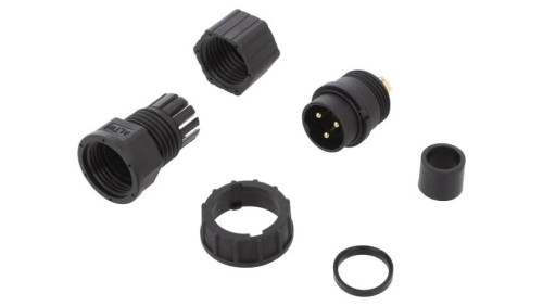 DC-03BFMB-LL7001 Złącze okrągłe wtyk rozmiar D męski 3PIN złocony 20A IP67