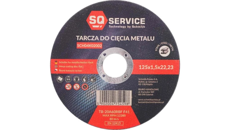 Tarcza do cięcia metalu 125x1,5 seria SQ mocna Schmith