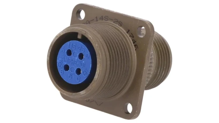97-3100A-14S-2S Złącze okrągłe PIN 4 rozmiar 14S 97 stop aluminium oliwkowy