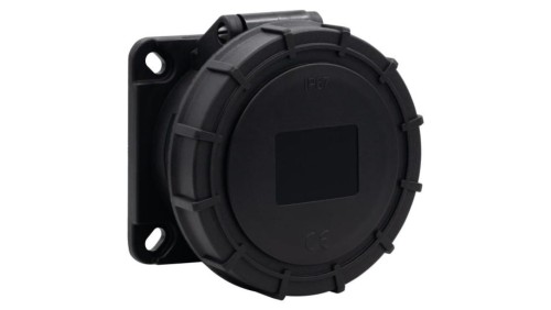 Gniazdo siłowe tablicowe proste 16A 5p 380V-415V /FE/ IP67 czarne
