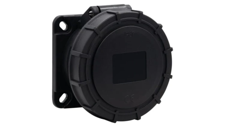 Gniazdo siłowe tablicowe proste 16A 5p 380V-415V /FE/ IP67 czarne