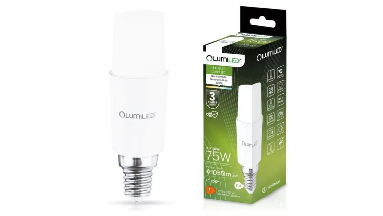 Żarówka LED E14 10W = 75W 1055lm 4000K Neutralna Stick LUMILED