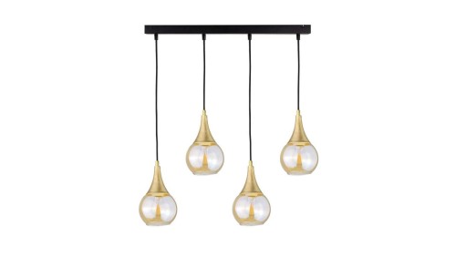 Lampa wisząca nowoczesna 4xE27 LACRIMA HONEY/GOLD