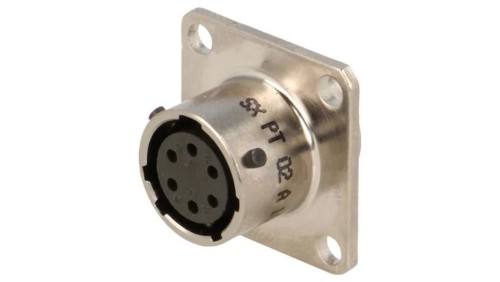 PT02A1006S23 Złącze okrągłe gniazdo kołnierz (4 otwory),na panel 6PIN