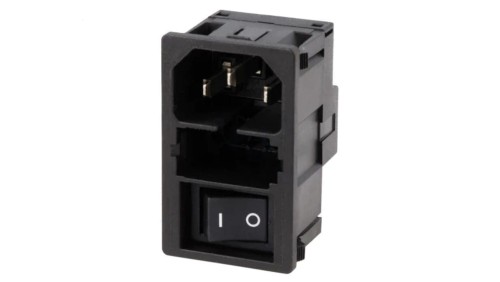 KM00.1105.11Złącze zasilające AC gniazdo męskie 10A 250VAC IEC 60320