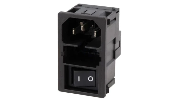 KM00.1105.11Złącze zasilające AC gniazdo męskie 10A 250VAC IEC 60320