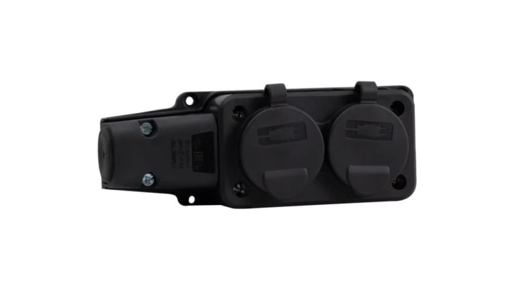 Listwa gumowa 2x230V 16A IP54 czarna