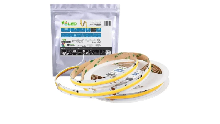 Taśma LED COB cyfrowa WS2811 420 chips 24V 11W 77lm/W ciepła 3000K CRI90+ IP54 - ED00031530 /odcinki po 5 m/
