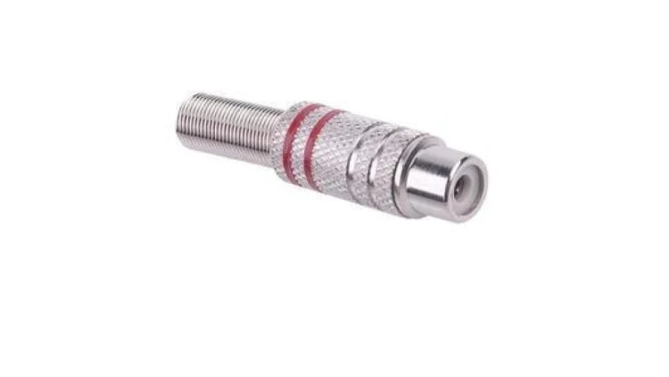 Gniazdo RCA metal z odgiętką /2szt = komplet czerwony i czarny/