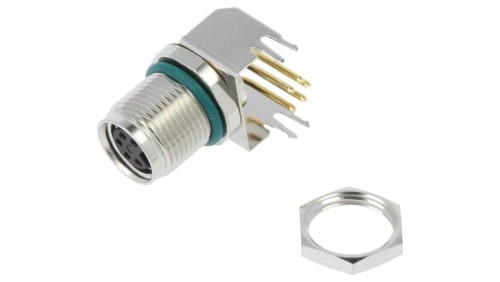 M8AS-05PFFR-SF8001 Złącze M8 żeński 5PIN kątowe 90 na PCB gniazdo 1,5A IP68