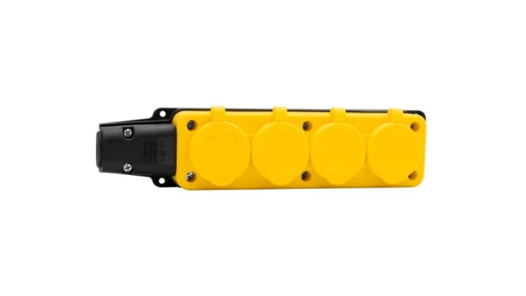 Listwa gumowa 4x230V 16A IP54 żółta