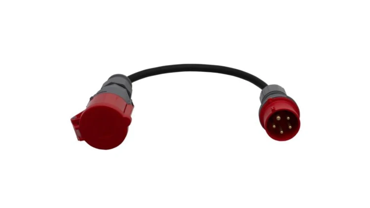 Reduktor - wtyczka siłowa 16/5 + OW 5x2,5mm2 0,3m + gniazdo siłowe przenośne 32/5