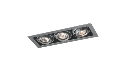 Oprawa wpuszczana prostokątna szara 18W/840 3xGU10 LED STAR3 RELCO