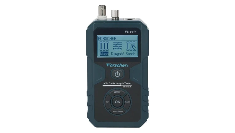 Tester kabli sieciowych RJ45 + BNC PREMIUM z funkcją Lokalizatora Par, pomiaru PoE i długości przewodu + 8 zdalnych terminatorów