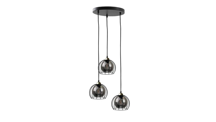 Lampa wisząca loftowa nowoczesna 3x E27 SOLO BLACK/GOLD