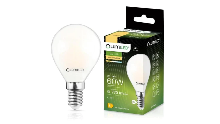 Żarówka LED P45 E14 7W = 60W 770lm 3000K Ciepła 360 Filament Mleczna LUMILED