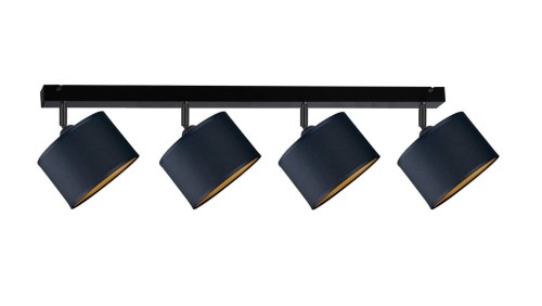 Spot nowocesny abażur 4xE27 FLOW BLACK