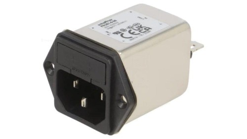 Złącze zasilające AC męskie 6A 250VAC C14 (E) 300uH FN261-6-06